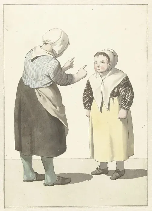 Framed Print : Two opposing girls, 1700-1800. Creator: W. Barthautz Framed Print : Two opposing girls, 1700-1800. Creator: W. Barthautz