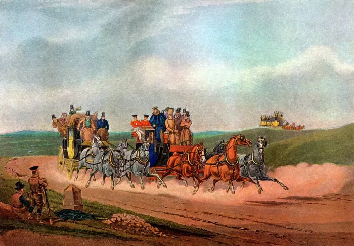 Framed Print : The Opposition Coaches, 1837 (1927). Artist: Charles Cooper Henderson Framed Print : The Opposition Coaches, 1837 (1927). Artist: Charles Cooper Henderson