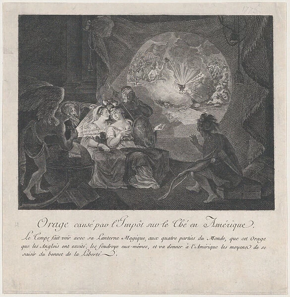 Orage causepar l Impot sur le Theen Amerique, ca. 1775. ca. 1775. Creator: Anon