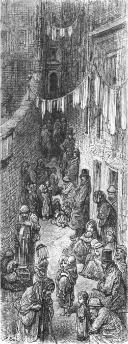 Framed Print : Orange Court - Drury Lane, 1872. Creator: Gustave Doré Framed Print : Orange Court - Drury Lane, 1872. Creator: Gustave Doré
