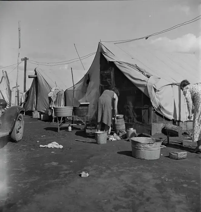 Framed Print : Orange pickers camp, Tulare County, California, 1938. Creator: Dorothea Lange Framed Print : Orange pickers camp, Tulare County, California, 1938. Creator: Dorothea Lange