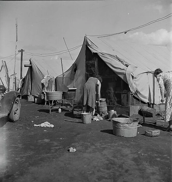 Orange pickers camp, Tulare County, California, 1938. Creator: Dorothea Lange