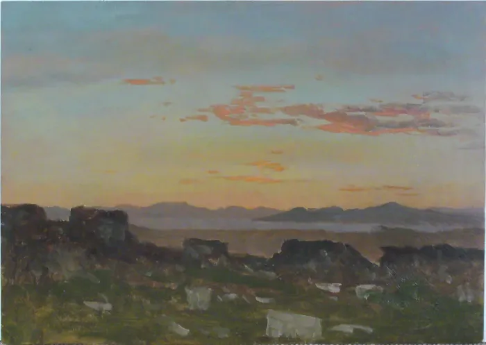 Framed Print : Orange Sky with Scattered Clouds, Greece, February 22, 1878. Creator: Lockwood de Forest Framed Print : Orange Sky with Scattered Clouds, Greece, February 22, 1878. Creator: Lockwood de Forest