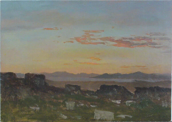 Orange Sky with Scattered Clouds, Greece, February 22, 1878. Creator: Lockwood de Forest