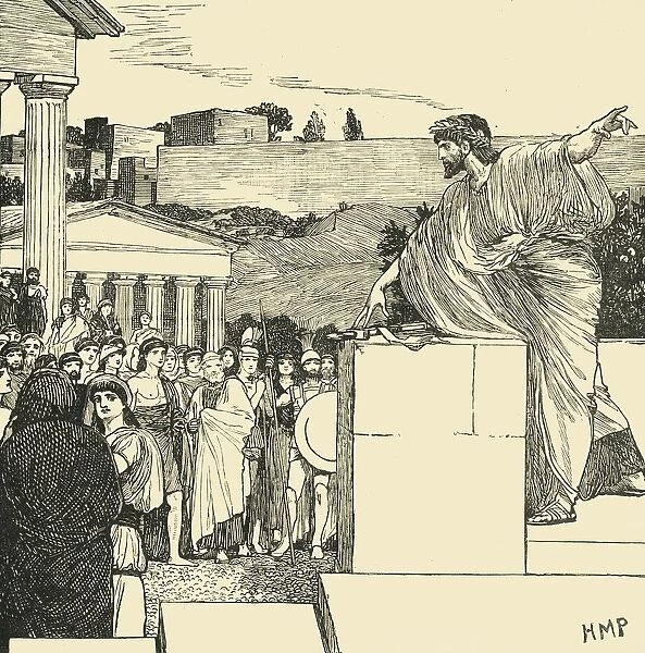 An Oration of Demosthenes, 1890. Creator: Unknown