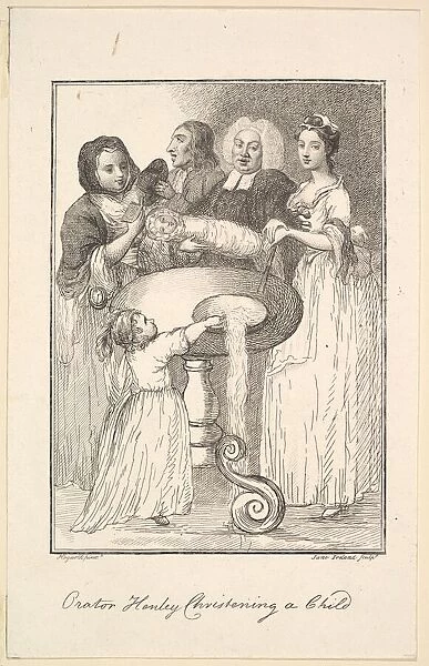 Orator Henley Christening a Child, 1794. Creator: Jane Ireland