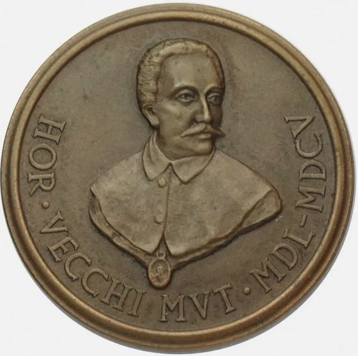 Framed Print : Orazio Vecchi (1550-1605) Commemorative 400th Birthday Medal, 1950 Framed Print : Orazio Vecchi (1550-1605) Commemorative 400th Birthday Medal, 1950