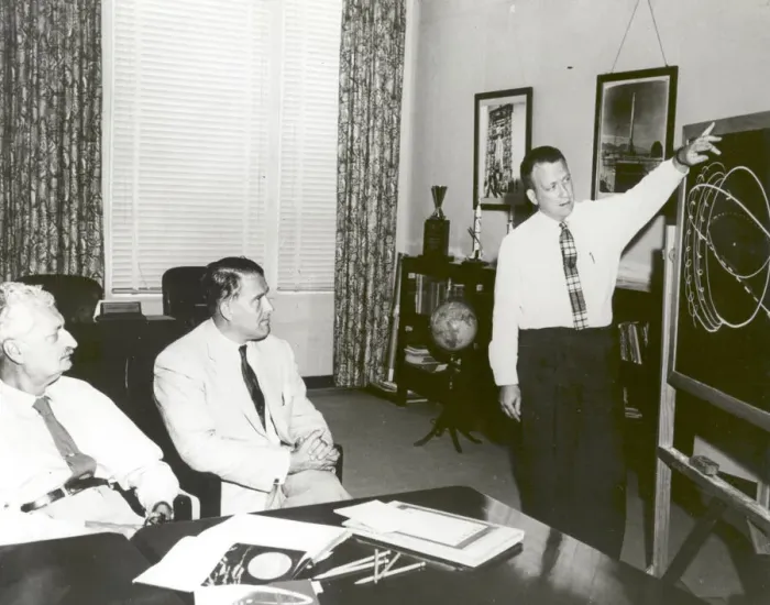 Framed Print : Orbital Trajectories Presentation, Huntsville, Alabama, USA, June 28, 1958 Framed Print : Orbital Trajectories Presentation, Huntsville, Alabama, USA, June 28, 1958