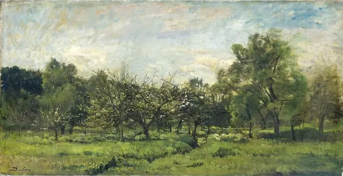 Framed Print : Orchard, 1865-1869. Creator: Charles Francois Daubigny Framed Print : Orchard, 1865-1869. Creator: Charles Francois Daubigny