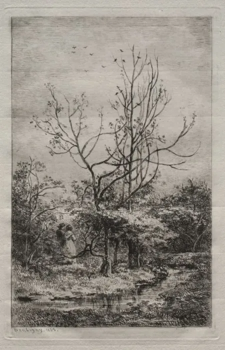Framed Print : The Orchard, 1868. Creator: Charles Francois Daubigny (French, 1817-1878) Framed Print : The Orchard, 1868. Creator: Charles Francois Daubigny (French, 1817-1878)
