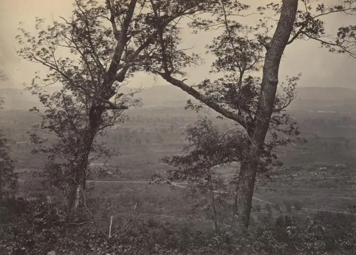 Framed Print : Orchard Knob from Mission Ridge, 1860s. Creator: George N. Barnard Framed Print : Orchard Knob from Mission Ridge, 1860s. Creator: George N. Barnard