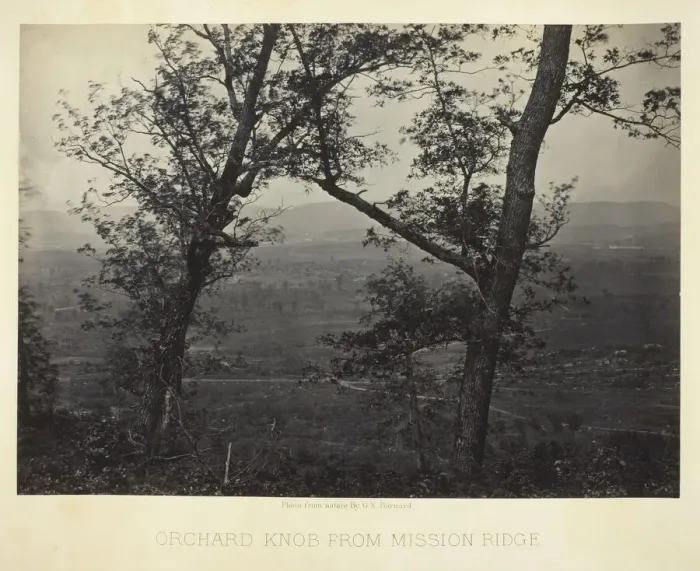 Framed Print : Orchard Knob from Mission Ridge, 1864 / 66. Creator: George N. Barnard Framed Print : Orchard Knob from Mission Ridge, 1864 / 66. Creator: George N. Barnard