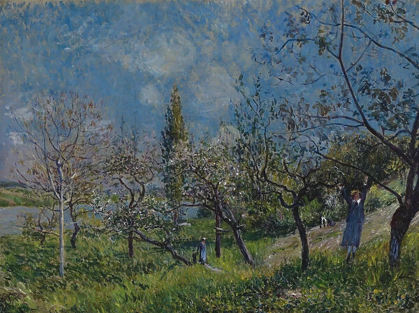 Orchard in Spring, By, 1881. Artist: Sisley, Alfred (1839-1899)