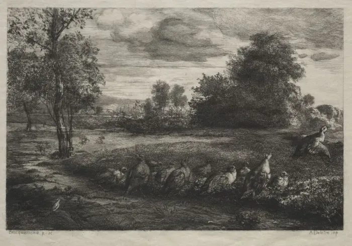 Framed Print : The Call to Order, 1859. Creator: Felix Bracquemond (French, 1833-1914); August Delatre Framed Print : The Call to Order, 1859. Creator: Felix Bracquemond (French, 1833-1914); August Delatre