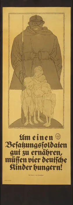 Framed Print : In order to feed an occupying soldier well, four German children have to starve!, 1920. Creator: Arnold, Karl (1883-1953) Framed Print : In order to feed an occupying soldier well, four German children have to starve!, 1920. Creator: Arnold, Karl (1883-1953)