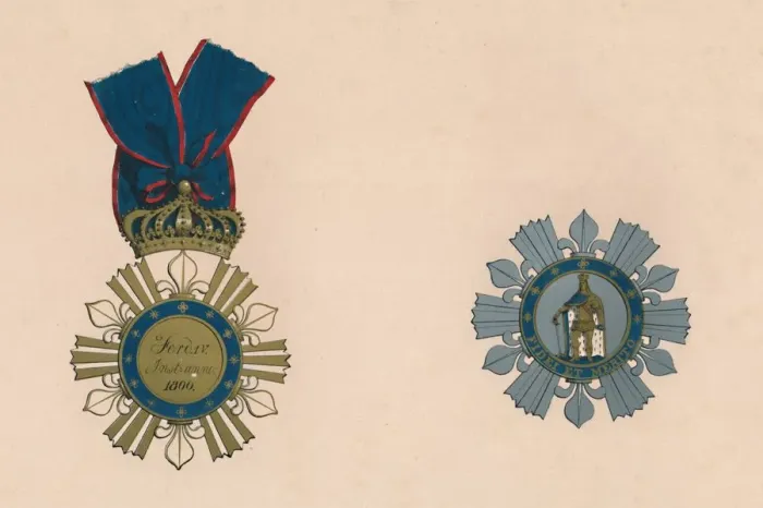 Framed Print : The Order of St. Ferdinand and of Merit, c19th century Framed Print : The Order of St. Ferdinand and of Merit, c19th century