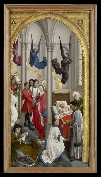 Framed Print : The Ordination, Marriage and Extreme Unction, 1440-1445. Creator: Rogier Van der Weyden Framed Print : The Ordination, Marriage and Extreme Unction, 1440-1445. Creator: Rogier Van der Weyden