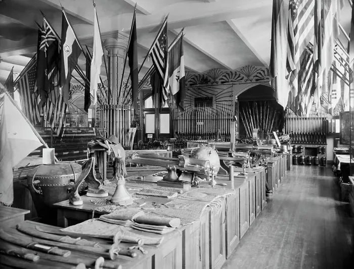 Framed Print : Ordnance Museum, Academy Hall, U.S. Military Academy, c1901. Creator: William H. Jackson Framed Print : Ordnance Museum, Academy Hall, U.S. Military Academy, c1901. Creator: William H. Jackson