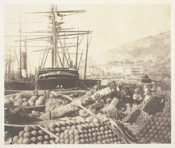 Framed Print : The Ordnance Wharf, Balaklava, 1855. Creator: Roger Fenton Framed Print : The Ordnance Wharf, Balaklava, 1855. Creator: Roger Fenton