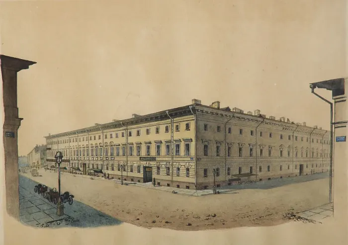 Framed Print : The ordonance house at Sadovaya Street in Petersburg, 1862. Artist: Bagantz, Friedrich Heinrich (1834-1873) Framed Print : The ordonance house at Sadovaya Street in Petersburg, 1862. Artist: Bagantz, Friedrich Heinrich (1834-1873)