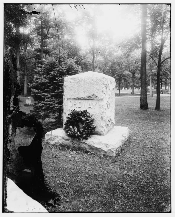 Framed Print : Ordway, General Albert. Grave at Arlington Cemetery, between 1890 and 1910. Creator: Unknown