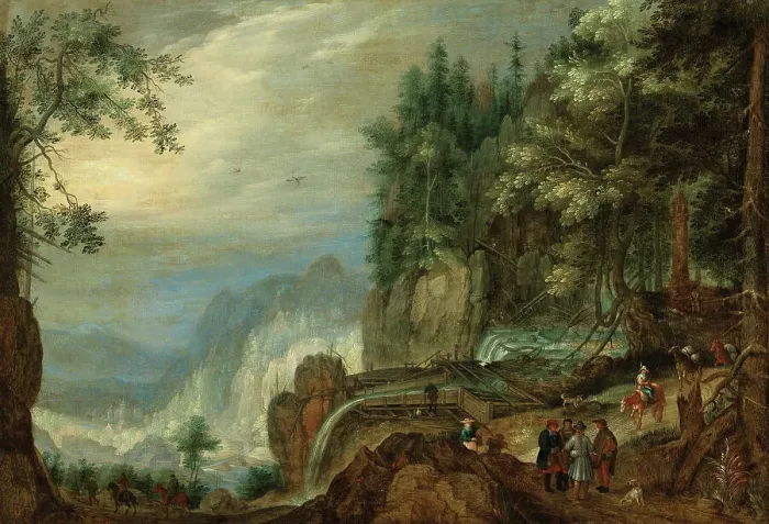 Framed Print : An ore-washing plant in the mountains, Early 17th cen. Creator: Savery, Roelant (1576-1639) Framed Print : An ore-washing plant in the mountains, Early 17th cen. Creator: Savery, Roelant (1576-1639)