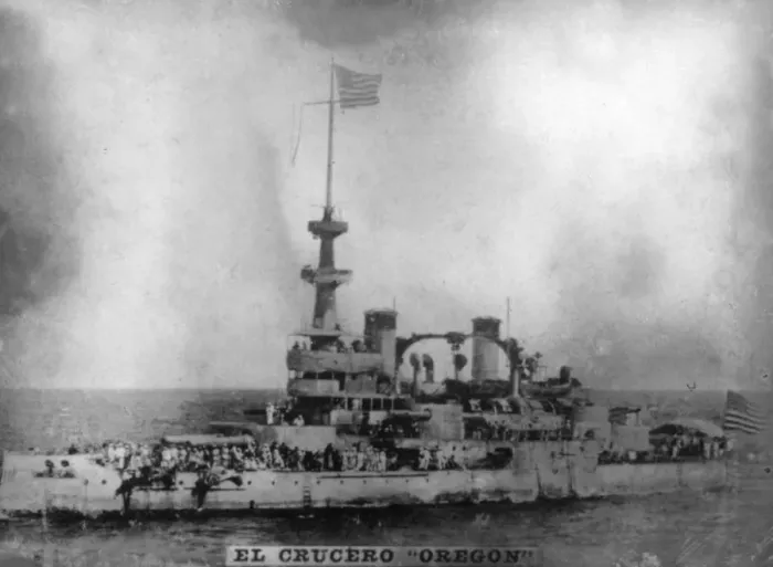 Framed Print : The Oregon battleship, (1898), 1920s Framed Print : The Oregon battleship, (1898), 1920s