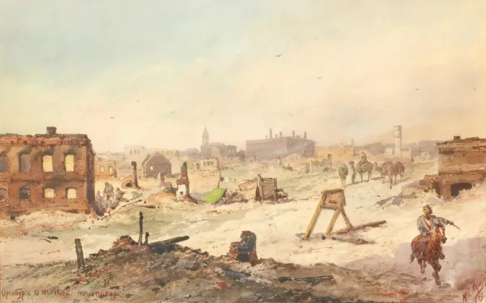 Framed Print : Orenburg 10th of May 1879 after the fire, 1879 Framed Print : Orenburg 10th of May 1879 after the fire, 1879