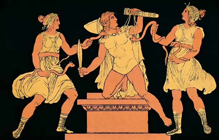 Framed Print : Orestes Pursued by Furies, 1880. Artist: Antique Framed Print : Orestes Pursued by Furies, 1880. Artist: Antique