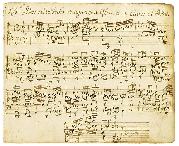 Organ chorale prelude. From the Orgelbuchlein, 1713-1716
