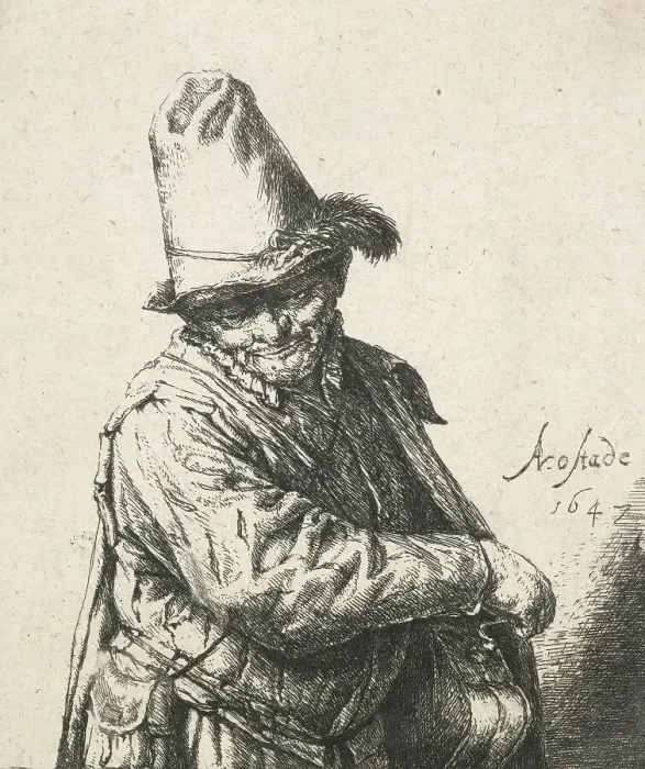 Framed Print : The organ-grinder, 1647. Creator: Adriaen van Ostade Framed Print : The organ-grinder, 1647. Creator: Adriaen van Ostade