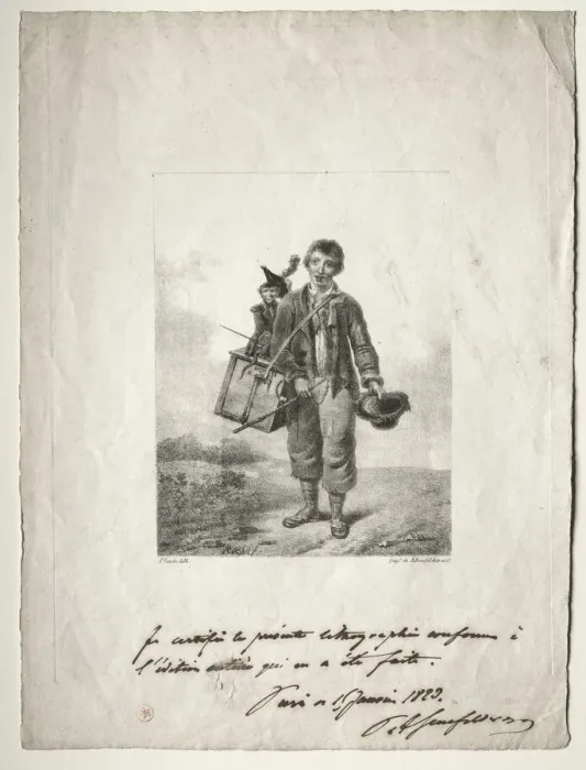 Framed Print : Organ-Grinder Boy. Creator: Alois Senefelder (German, 1771-1834) Framed Print : Organ-Grinder Boy. Creator: Alois Senefelder (German, 1771-1834)