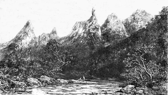 Framed Print : The Organ Mountains; Rio De Janeiro and the Organ Mountains, 1875. Creator: Thomas Woodbine Hinchliff Framed Print : The Organ Mountains; Rio De Janeiro and the Organ Mountains, 1875. Creator: Thomas Woodbine Hinchliff