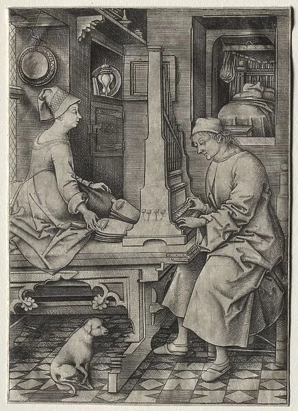The Organ Player and His Wife. Creator: Israhel van Meckenem (German, c. 1440-1503)