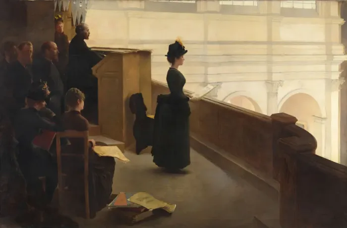 Framed Print : The Organ Rehearsal, 1885. Creator: Henry Lerolle Framed Print : The Organ Rehearsal, 1885. Creator: Henry Lerolle