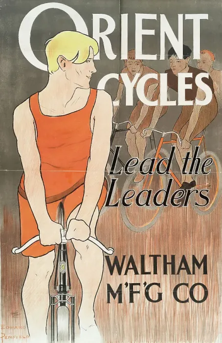 Framed Print : Orient Cycles, Lead The Leaders, Waltham M'F'G Co. c1895. Creator: Edward Penfield Framed Print : Orient Cycles, Lead The Leaders, Waltham M'F'G Co. c1895. Creator: Edward Penfield