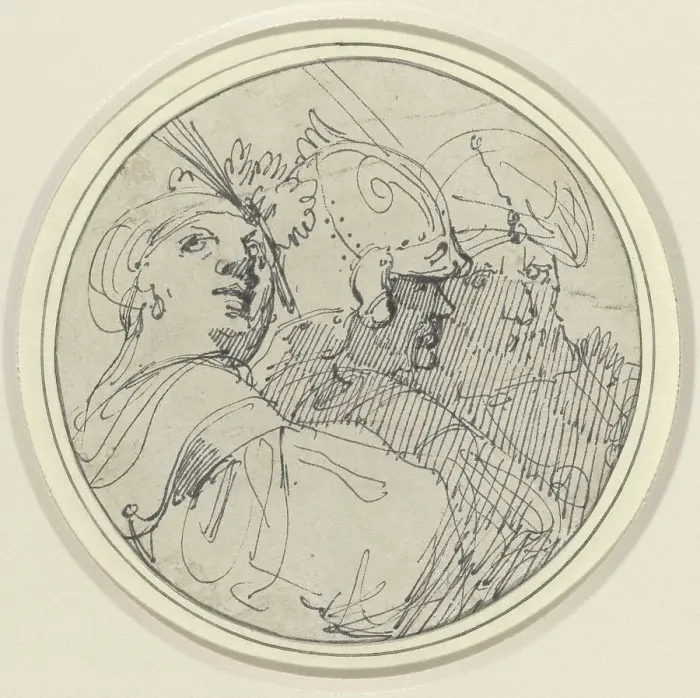 Framed Print : Three Oriental Heads, 1770 / 1775. Creator: John Hamilton Mortimer