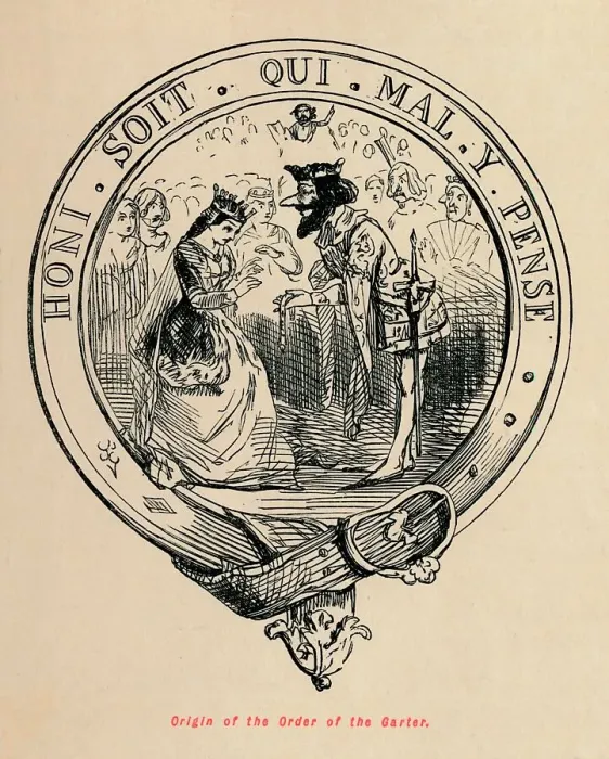 Framed Print : Origin of the Order of the Garter, c1860, (c1860). Artist: John Leech Framed Print : Origin of the Order of the Garter, c1860, (c1860). Artist: John Leech