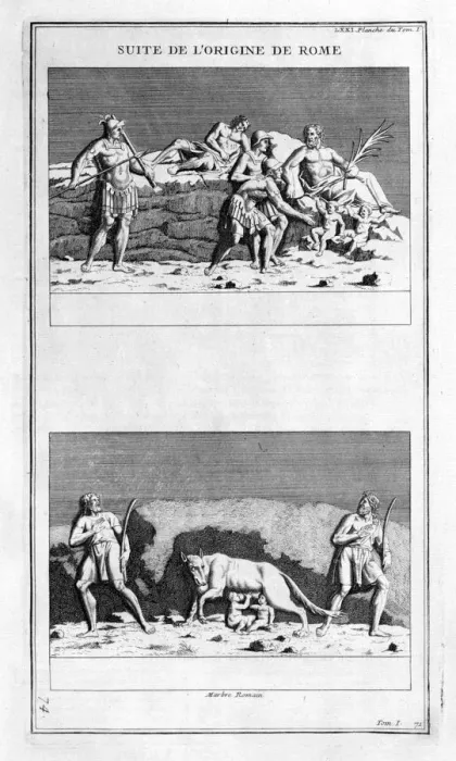 Framed Print : The origin of Rome, 1757. Artist: Bernard de Montfaucon Framed Print : The origin of Rome, 1757. Artist: Bernard de Montfaucon