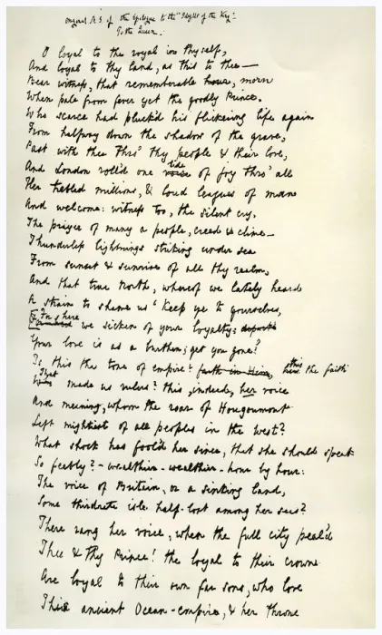 Framed Print : Original manuscript of the Epilogue to the Idylls of the King, c1872. Artist: Alfred Lord Tennyson Framed Print : Original manuscript of the Epilogue to the Idylls of the King, c1872. Artist: Alfred Lord Tennyson