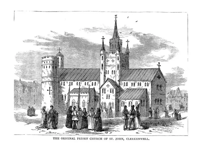 Framed Print : The Original Priory Church of St. John, 1878 Framed Print : The Original Priory Church of St. John, 1878
