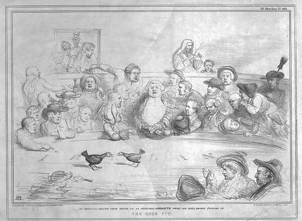 An original sketch from which it is presumed Hogarth took his... picture The Cock Pit, 1837