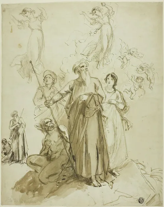 Framed Print : Original Studies for Shakespeare's Tempest, 1824 / 29. Creator: John Massey Wright Framed Print : Original Studies for Shakespeare's Tempest, 1824 / 29. Creator: John Massey Wright
