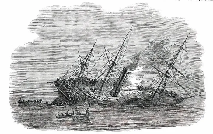 Framed Print : The Orion Sinking, 1850. Creator: Unknown. The Orion Sinking, 1850. Creator: Unknown Framed Print : The Orion Sinking, 1850. Creator: Unknown. The Orion Sinking, 1850. Creator: Unknown
