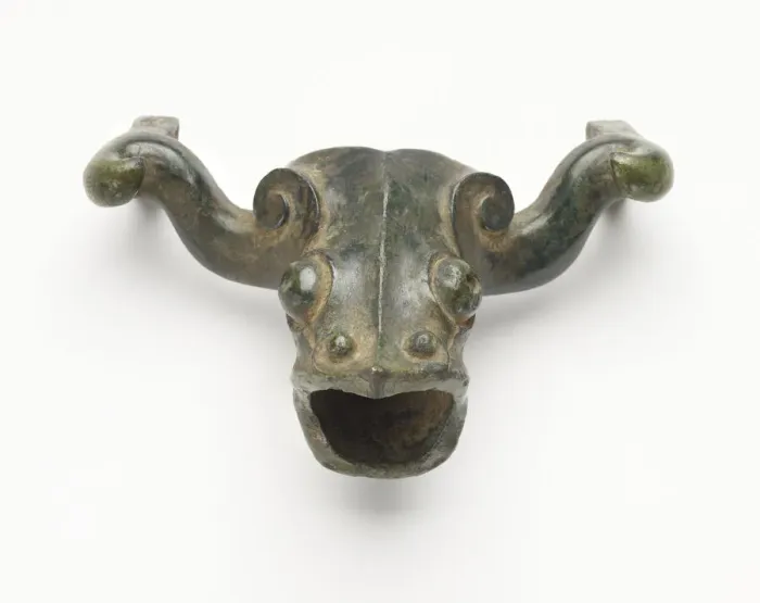 Framed Print : Ornament in the form of a ram head, Han dynasty, 206 BCE-220 CE. Creator: Unknown Framed Print : Ornament in the form of a ram head, Han dynasty, 206 BCE-220 CE. Creator: Unknown