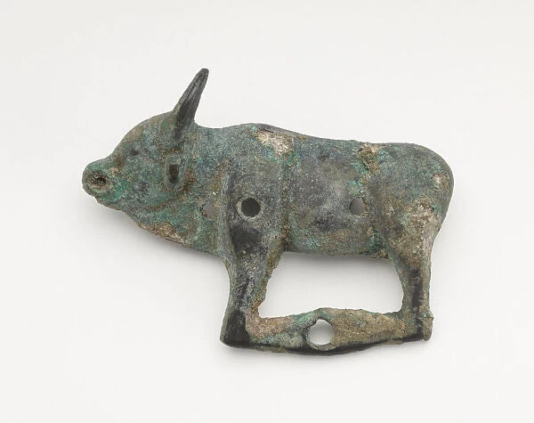 Ornament in the form of a standing bull, Han dynasty, 206 BCE-220 CE. Creator: Unknown