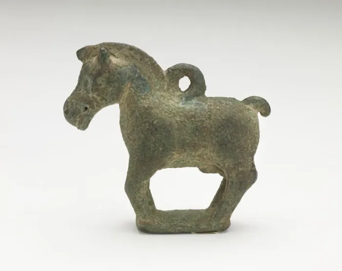 Framed Print : Ornament in the form of a standing horse, Period of Division, 220-589. Creator: Unknown Framed Print : Ornament in the form of a standing horse, Period of Division, 220-589. Creator: Unknown