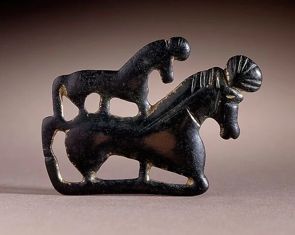 Ornament with Two Horses, 206 B.C.-220 A.D.. Creator: Unknown