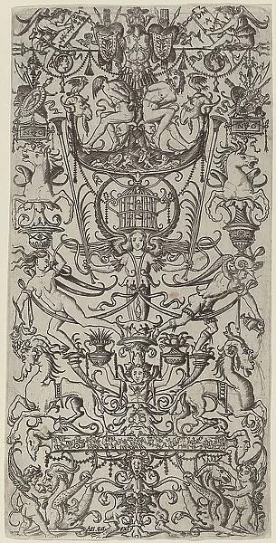 Ornament Panel with a Birdcage, c. 1507. Creator: Nicoletto da Modena