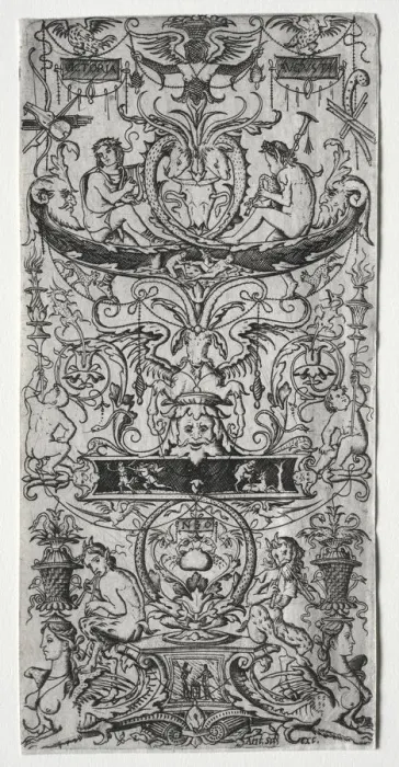 Framed Print : Ornament Panel Inscribed Victoria Augusta, c. 1507. Creator: Nicoletto da Modena (Italian) Framed Print : Ornament Panel Inscribed Victoria Augusta, c. 1507. Creator: Nicoletto da Modena (Italian)